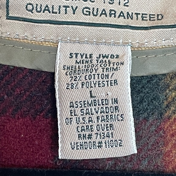 Vintage L.L .Bean Chore Jacket Coat Size LT Beige Wool Blend Button In Lining - Picture 5 of 14